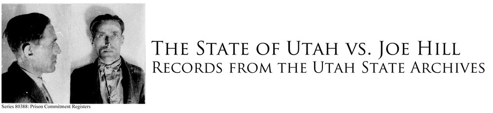 Utah State Archive Joe Hill documents